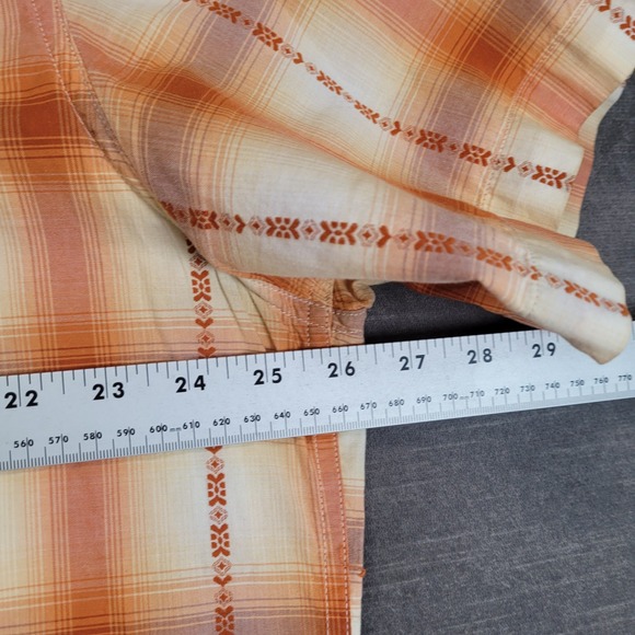 Mens Lucky Brand‎ 2XL Plaid Short Sleeve Western Aztec Snap Up Shirt - Picture 4 of 10